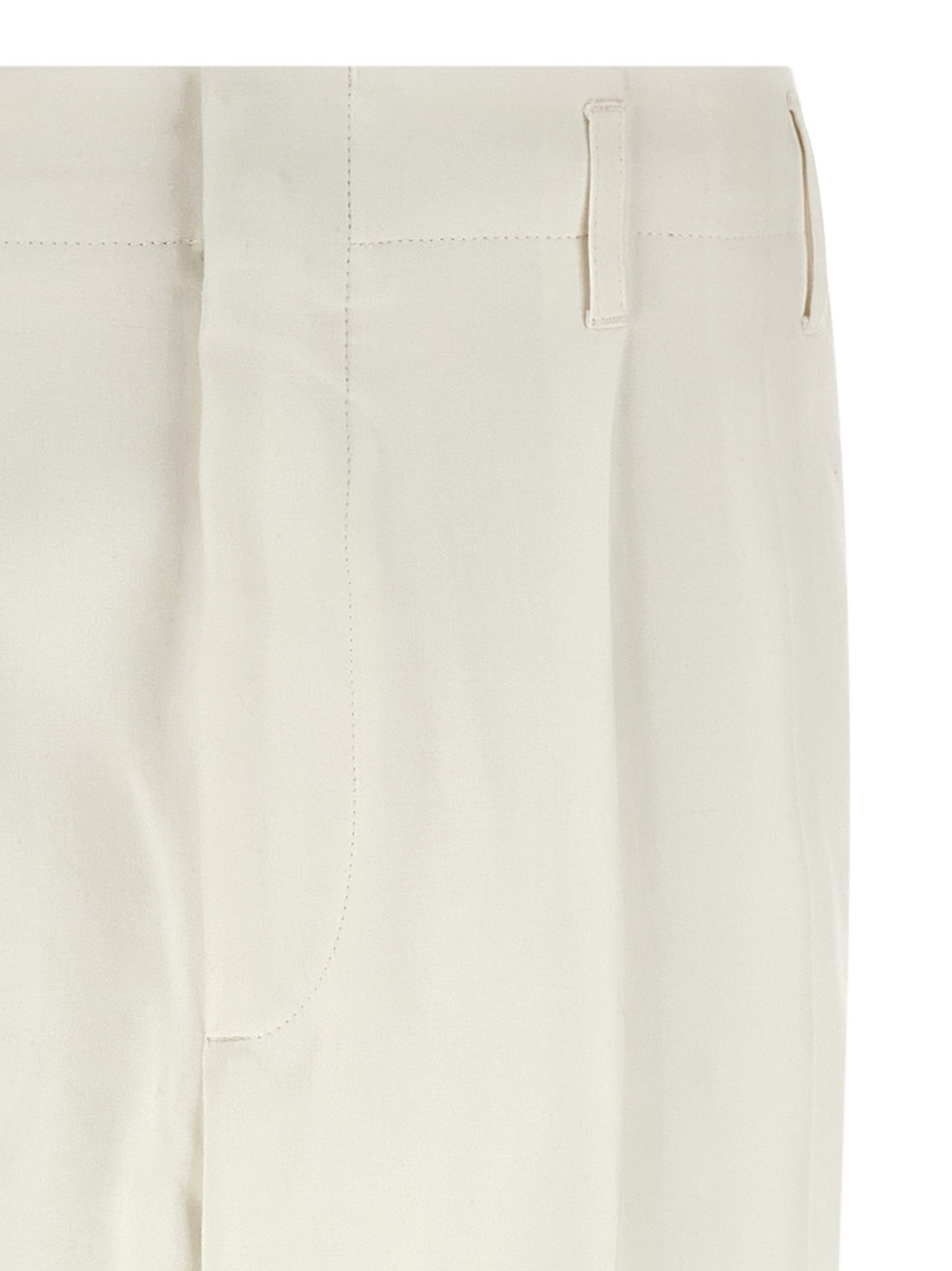 Brunello Cucinelli White Cotton Casual Pants