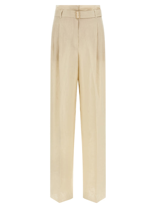 Max Mara Beige Linen Casual Pants