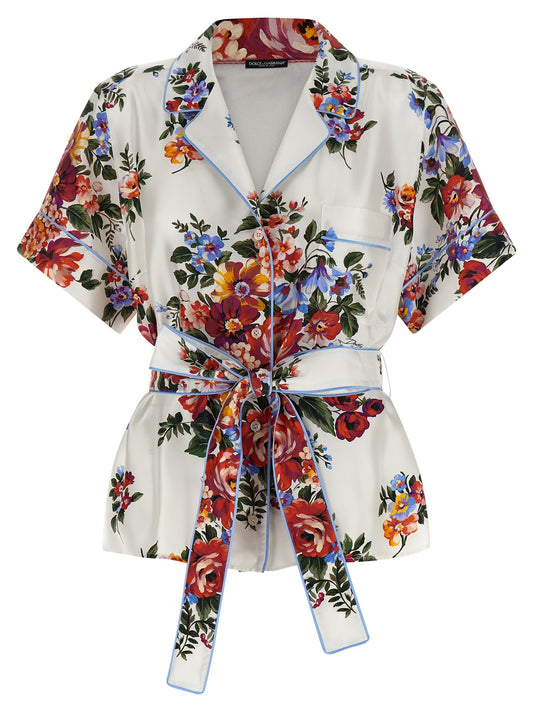Dolce & Gabbana White Silk Blouse