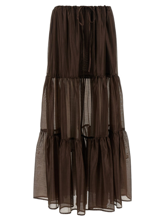 Twinset Brown Lycra Mini Skirt