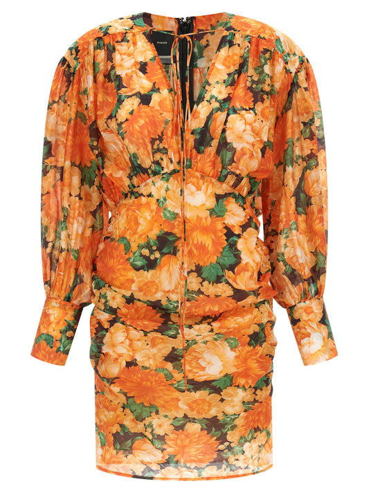 PINKO Orange Lyocell Short Dress