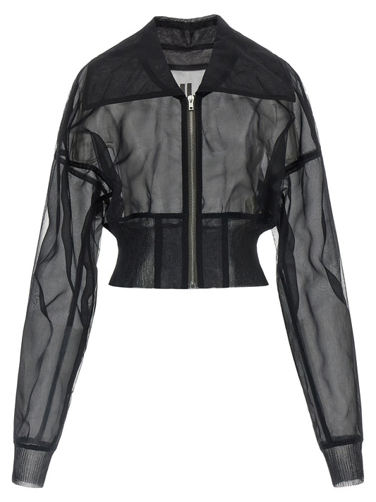 Rick Owens Black Nylon Bomber