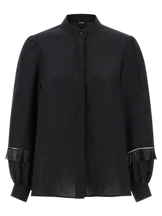Kiton Black Linen Blouse