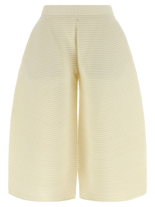 Issey Miyake White Polyester Cropped Pants