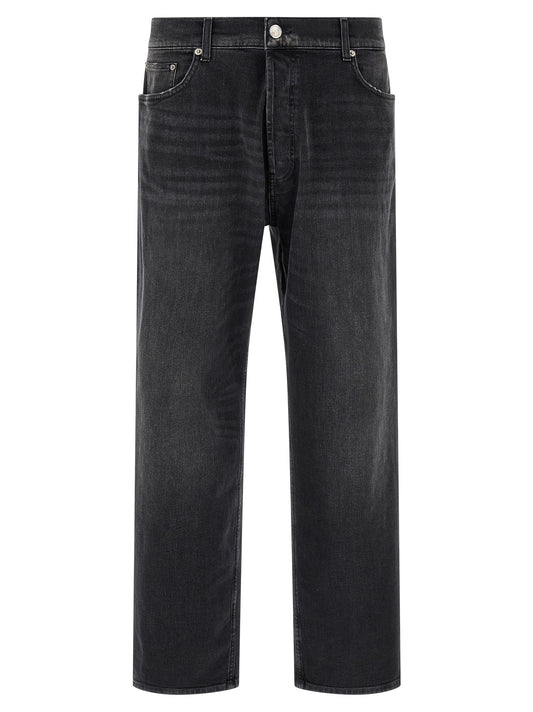Department 5 Black Cotton Cropped Jeans