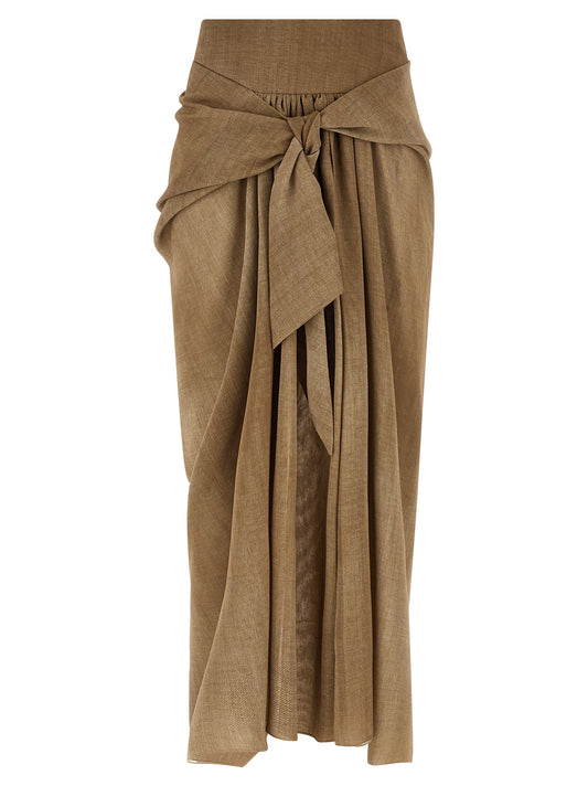 Ermanno Scervino Beige Polyester Mini Skirt