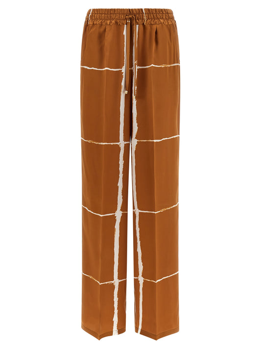 Kiton Brown Silk Casual Pants