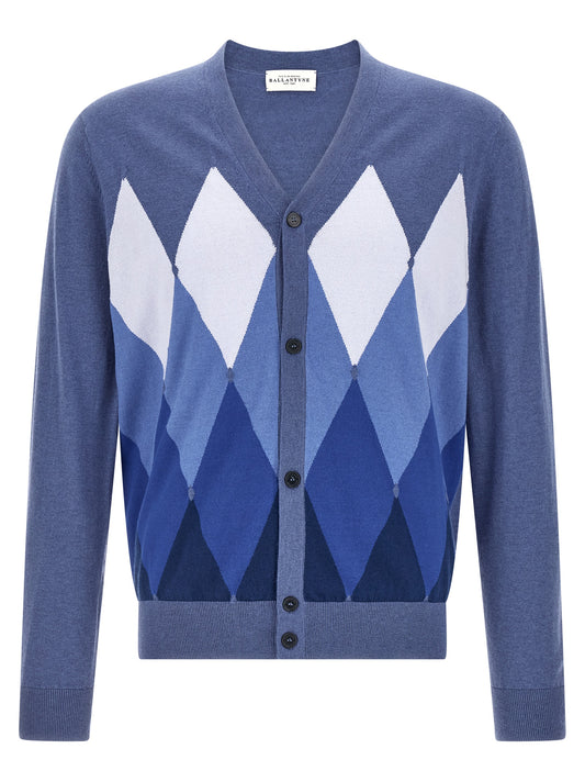 Ballantyne Blue Cotton Cardigan
