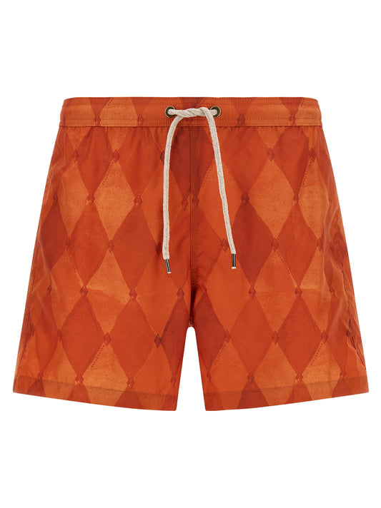 Ballantyne Orange Polyester Swim Shorts