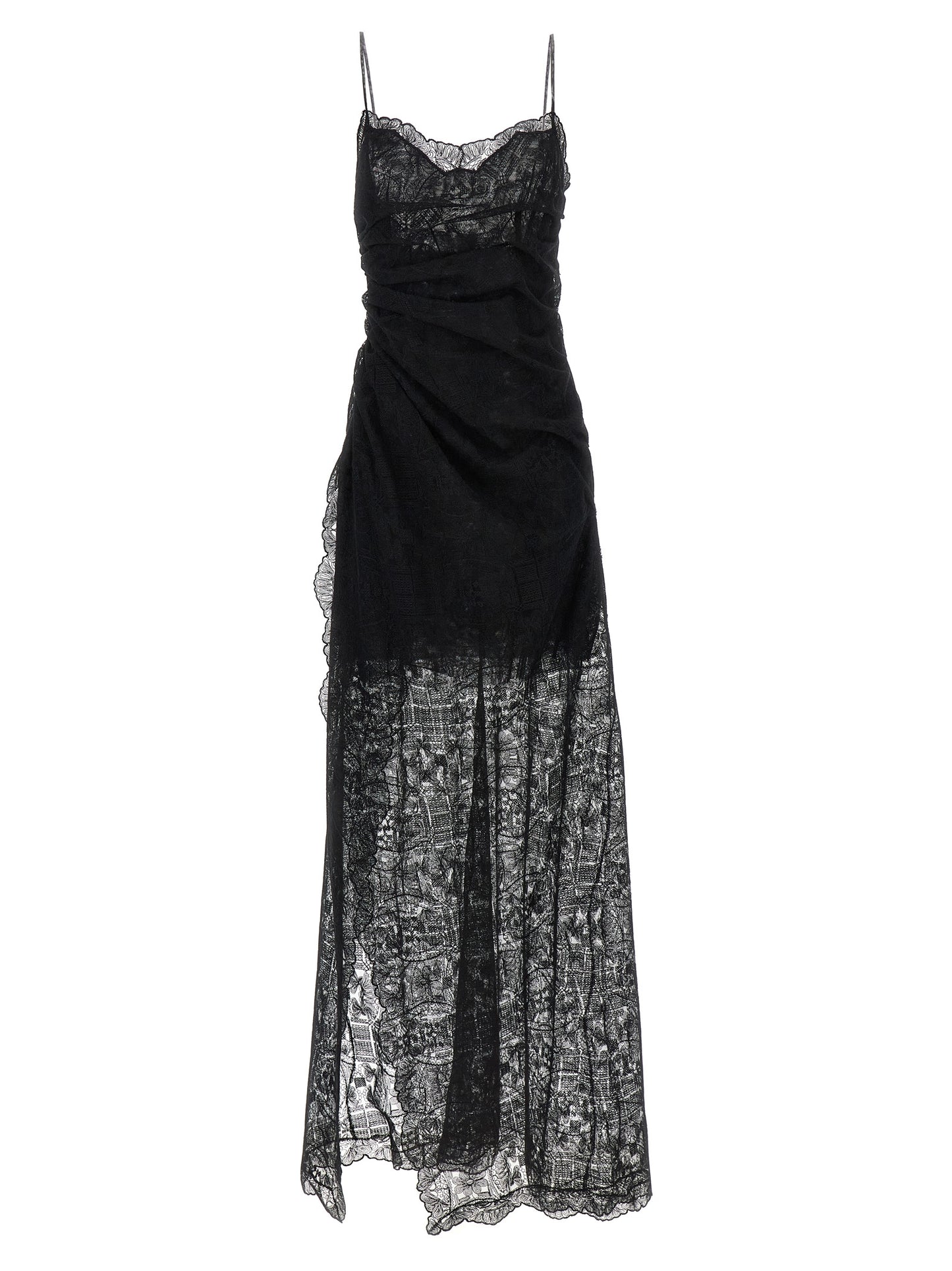 Ermanno Scervino Black Polyester Long Dress