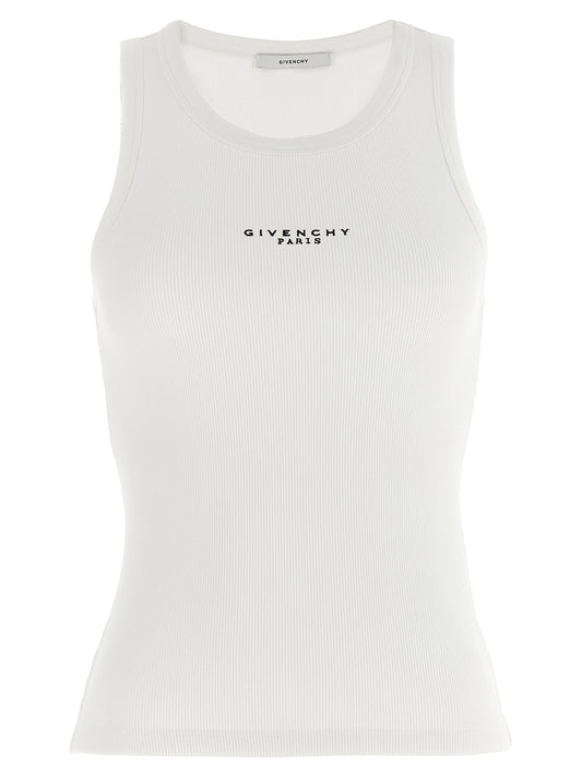 Givenchy White Cotton Sleeveles T-Shirt