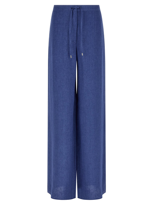 Max Mara Blue Linen Casual Pants