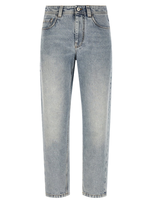Brunello Cucinelli Blue Cotton Tapered Jeans
