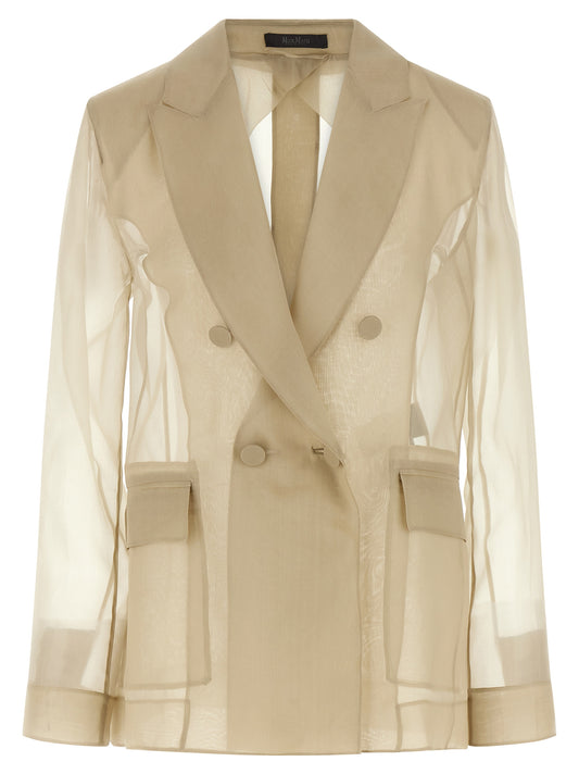 Max Mara Beige Silk Blazer