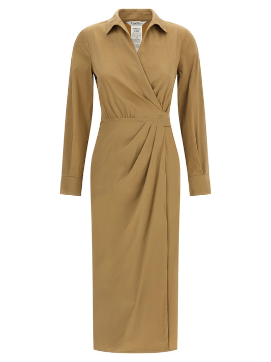Max Mara Beige Cotton Midi Dress