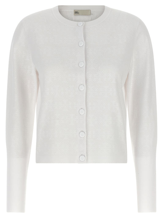 Tory Burch White Viscose Cardigan