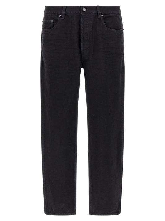 Saint Laurent Black Cotton Straight-Leg Jeans