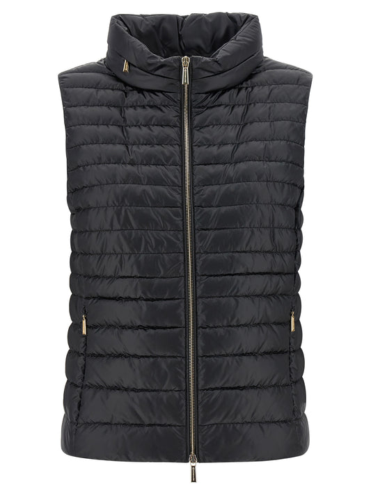 MooRER Black Polyester Sleeveless Jacket