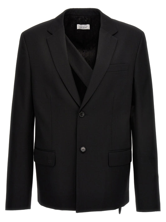 Off-White Black Wool Blazer