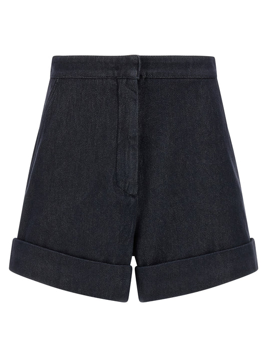 Max Mara Blue Cotton Bermuda Shorts