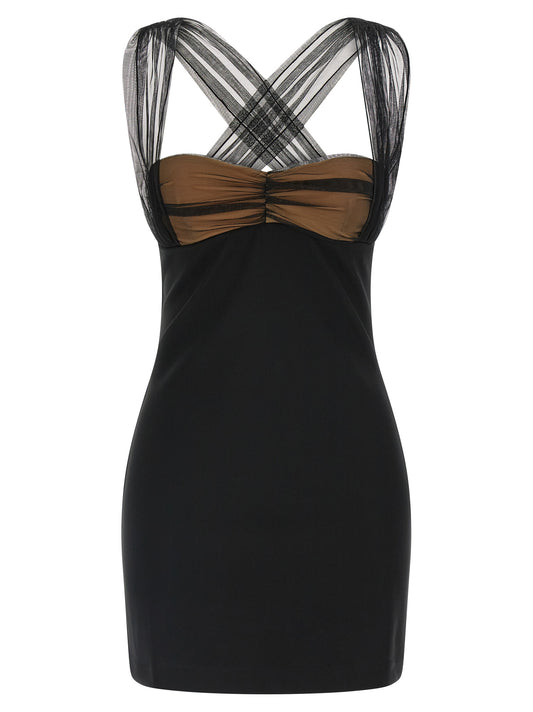 Nensi Dojaka Black Viscose Short Dress