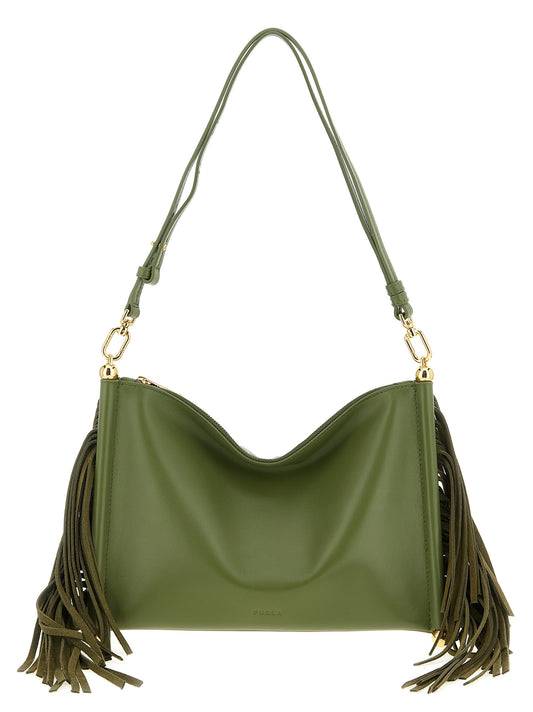 Furla Bicolor Lamb Leather Shoulder Bag