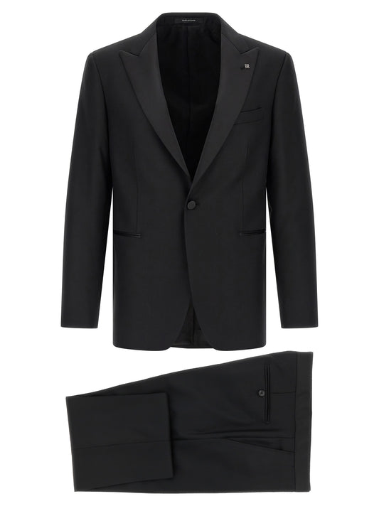 Tagliatore Black Virgin Wool Two-Piece Suit