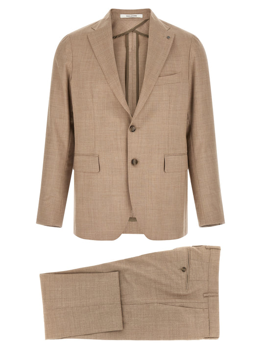 Tagliatore Beige Virgin Wool Two-Piece Suit
