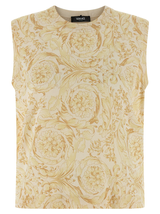 Versace Bicolor Silk Sleeveless Jacket