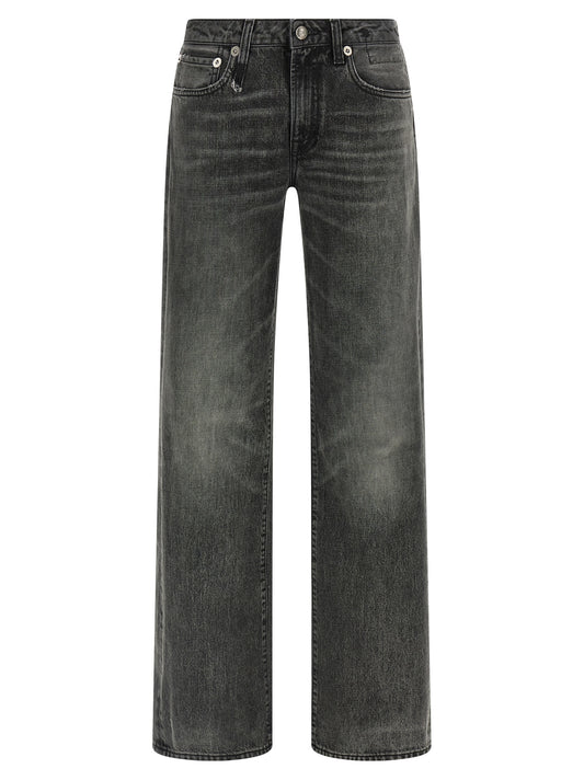 R13 Gray Cotton Straight-Leg Jeans