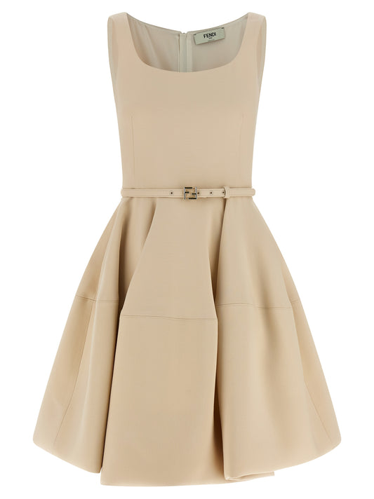 Fendi Multicolor Wool Short Dress