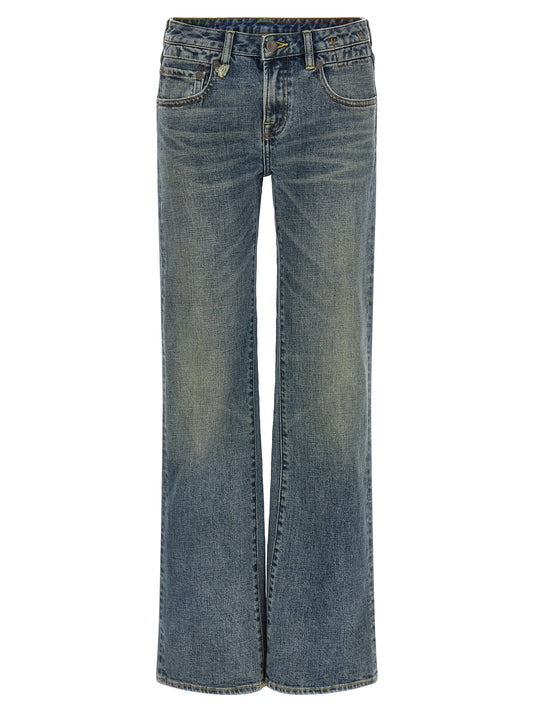 R13 Blue Cotton Flared Jeans