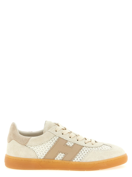 Hogan Beige Cotton Low Top Sneakers
