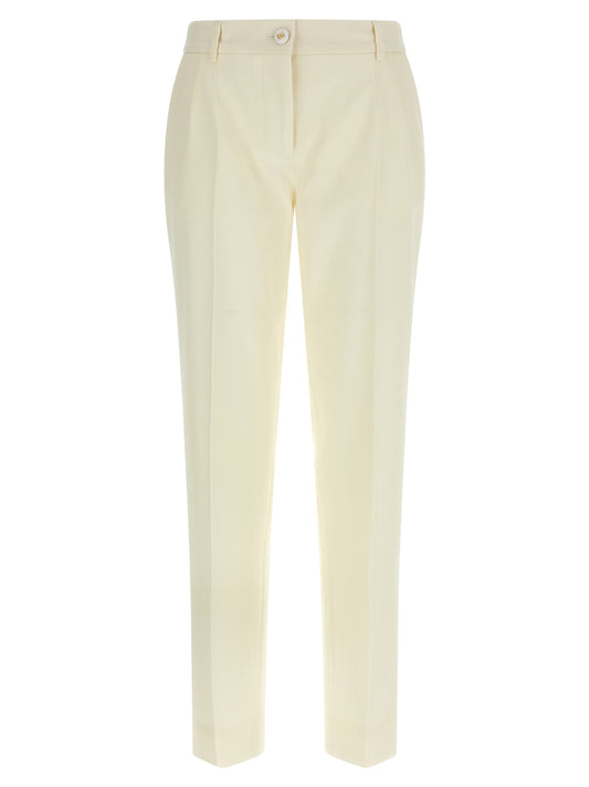 Dolce & Gabbana White Virgin Wool Dress Pants