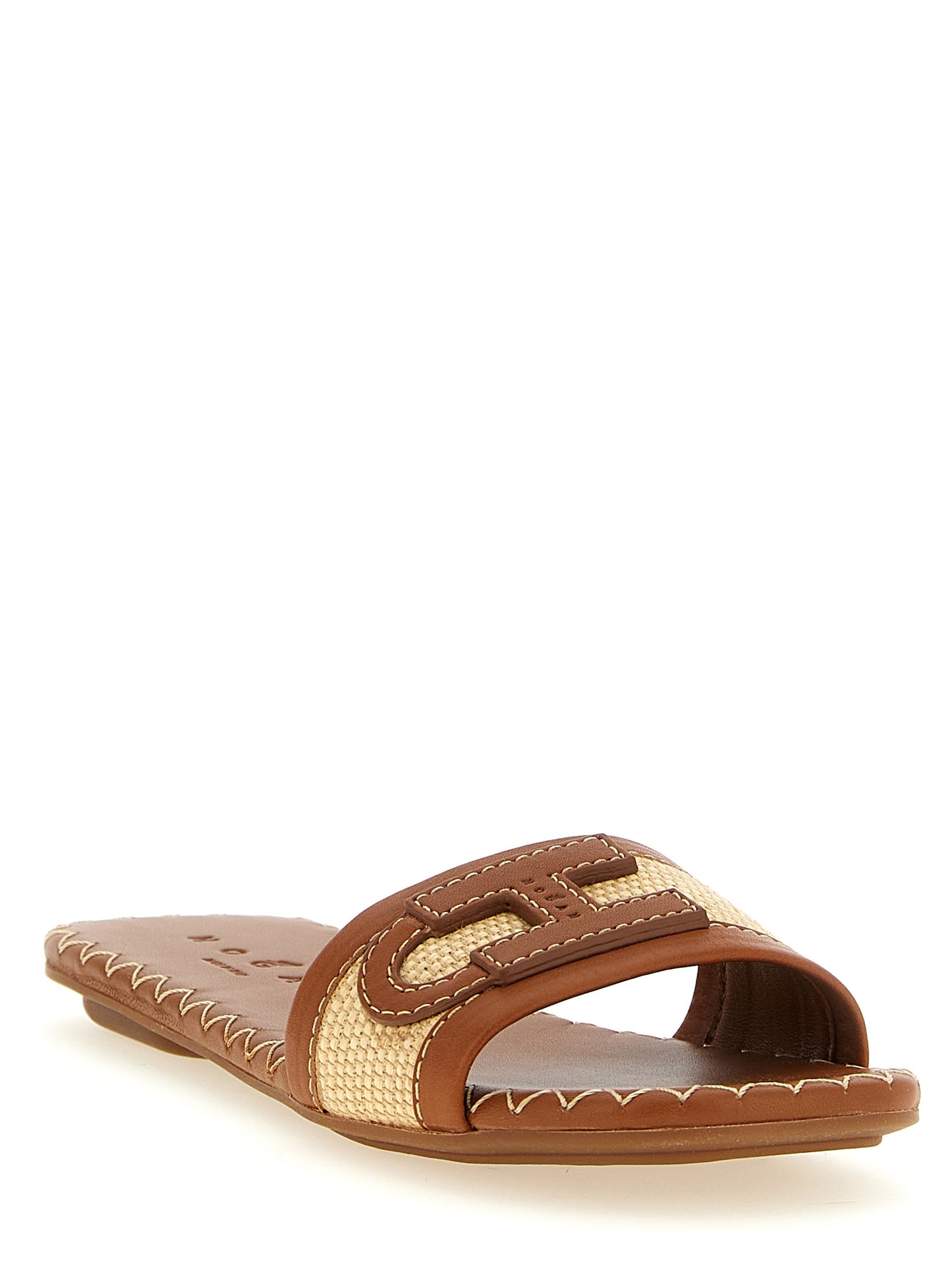 Hogan Brown Cotton Slides
