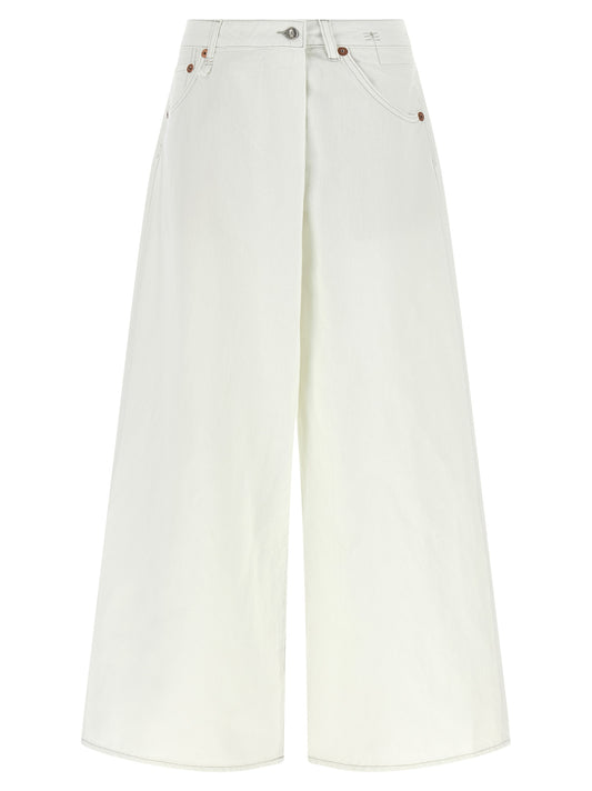 R13 White Cotton Jeans Denim