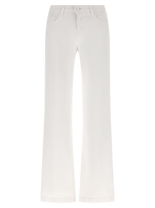 L'Agence White Cotton Straight-Leg Jeans