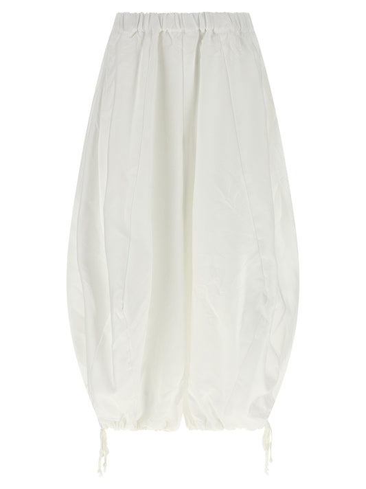 Comme Des Garçons White Polyester Casual Pants