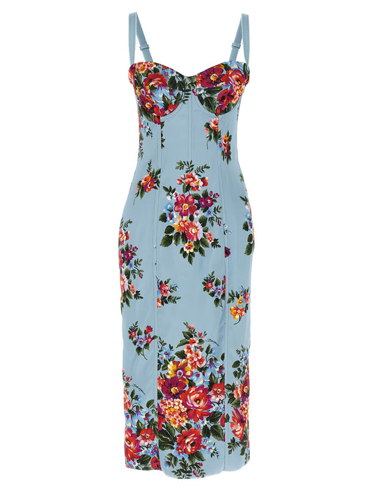 Dolce & Gabbana Blue Viscose Midi Dress