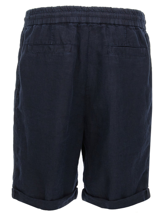 Brunello Cucinelli Blue Linen Bermuda Shorts