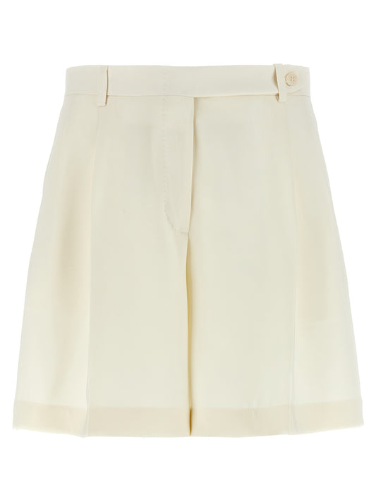 Brioni White Silk Bermuda Shorts