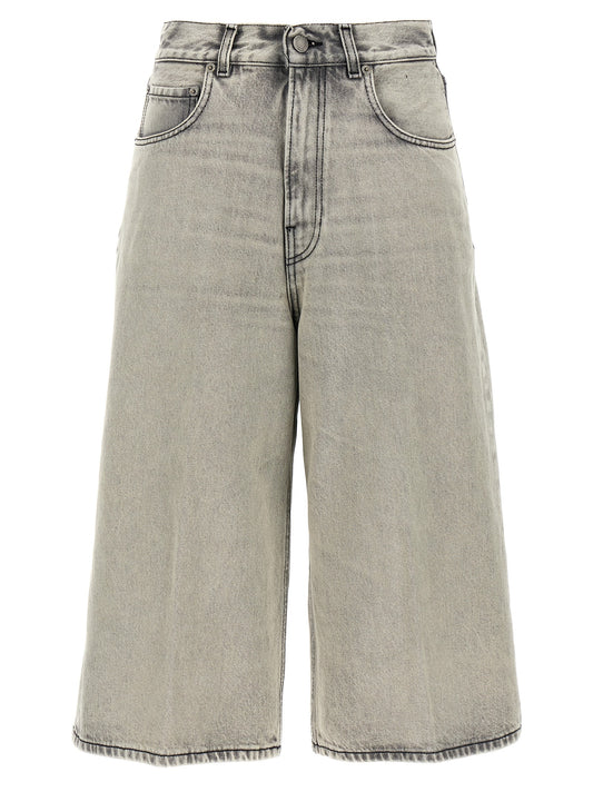 Haikure White Cotton Bermuda Shorts