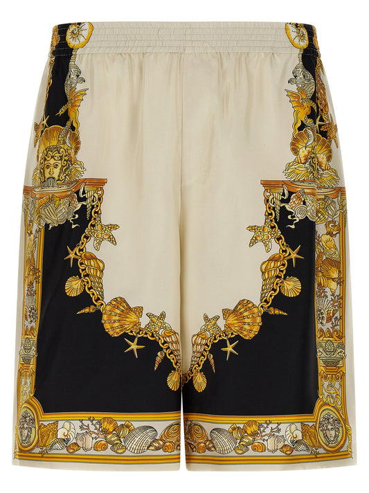 Versace Multicolor Silk Bermuda Shorts