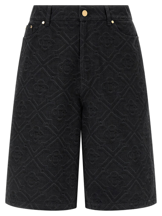 Casablanca Black Cotton Bermuda Shorts
