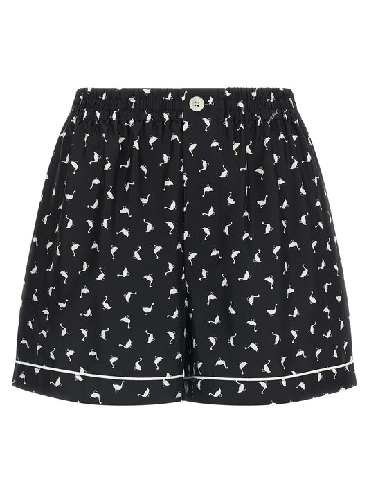 Moschino Bicolor Silk Bermuda Shorts
