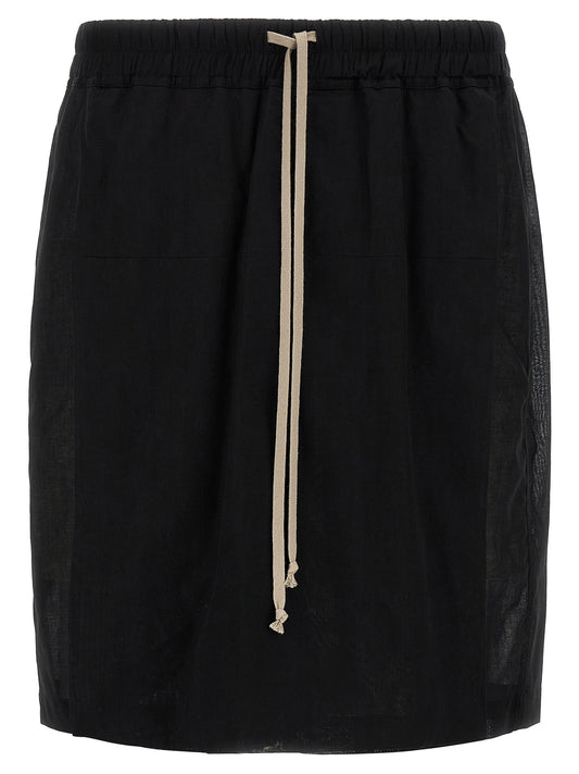 Rick Owens Black Cotton Bermuda Shorts