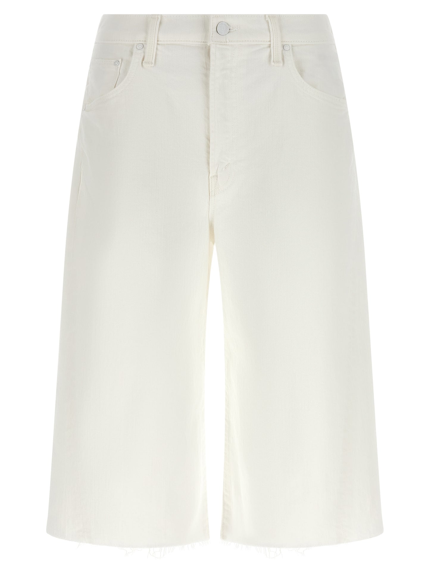 Mother Denim White Cotton Bermuda Shorts