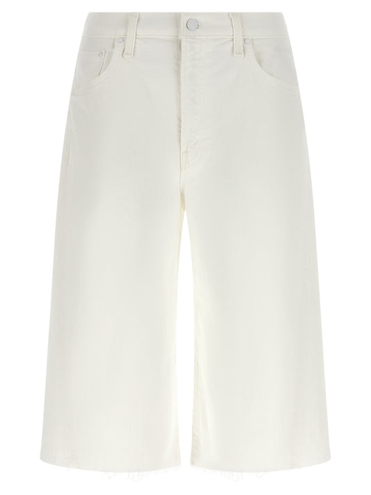 Mother Denim White Cotton Bermuda Shorts
