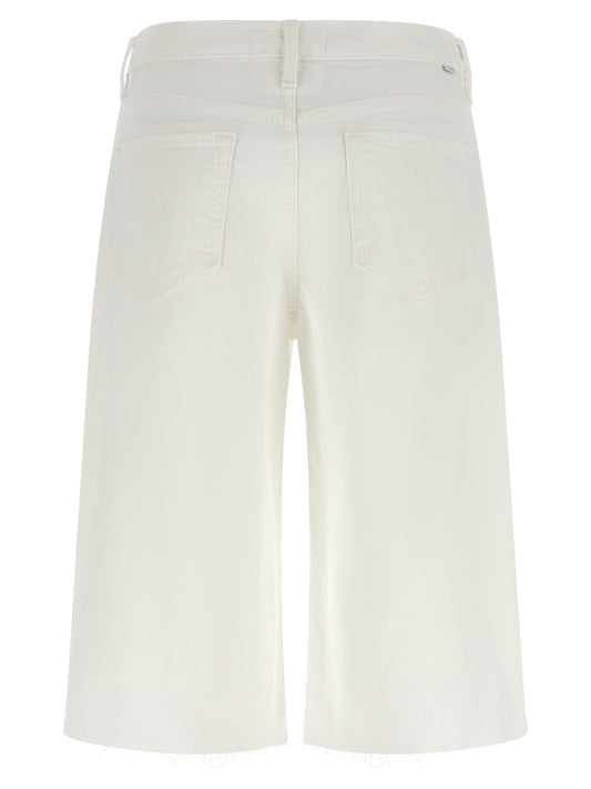 Mother Denim White Cotton Bermuda Shorts