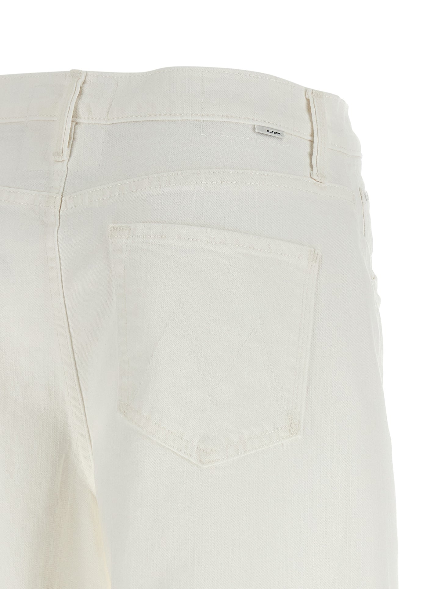 Mother Denim White Cotton Bermuda Shorts